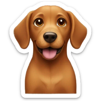 Brown Dog with a dog bones sticker