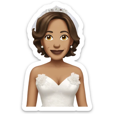 Kamala harris wearing a wedding dress sticker