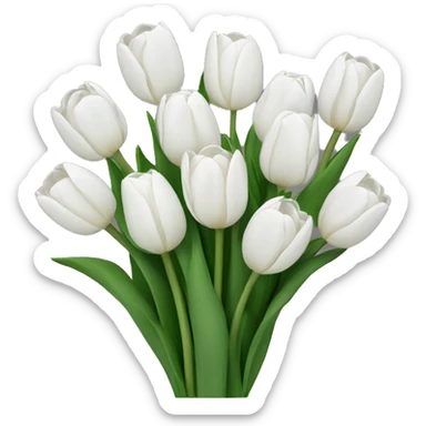 white tulip bouquet  sticker