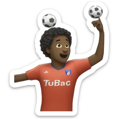 garçon qui reve de marquer un goal au foot sticker