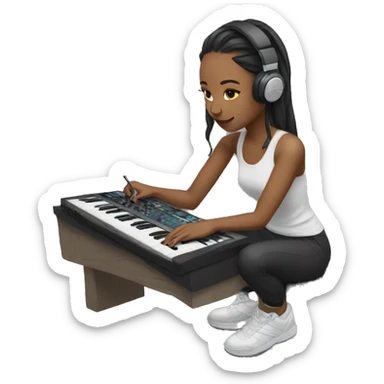 Female beatmaker sticker
