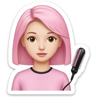 woman at the hairdressers with light pink clothes sticker