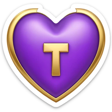 The gold Letter “T” inside a Purple Heart sticker