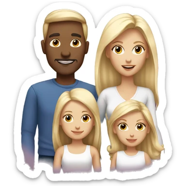 all white family of four with mom dad and 2 girls with blonde hair  sticker
