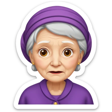 old lady embarrassed sticker
