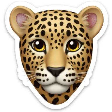 leopard heart  sticker