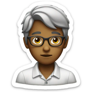 gazing boy with glasses sticker