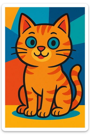 cat, vibrant cartoon style sticker