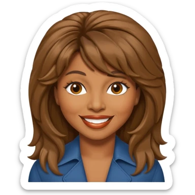 Tina Turner with brown long hair sticker