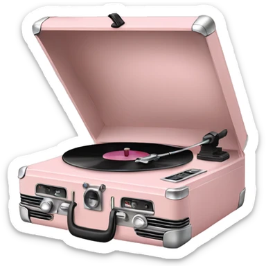 Make a vintage pale pink record player sticker