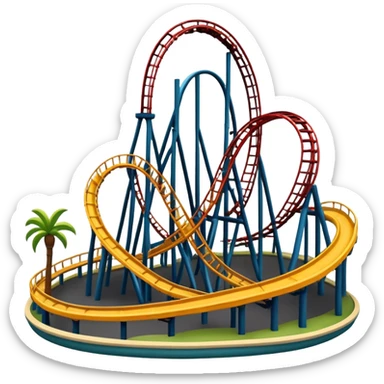 rollercoaster park island sticker