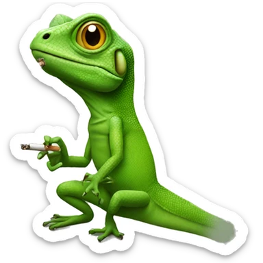 lizard smoking joint sticker
