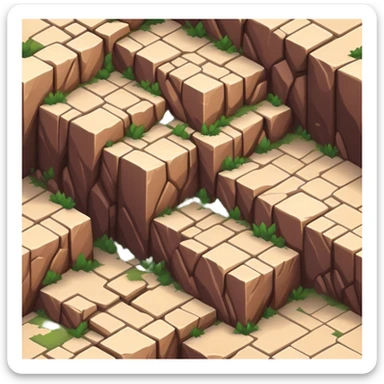 isometric rugged terrain tile sticker
