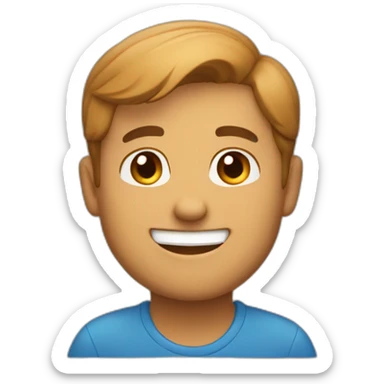 smiling guy in blue shirt color canela sticker