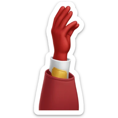 Prayer hands wearing red gloves sticker