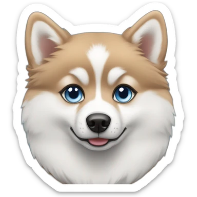 pomsky with blue eyes sticker