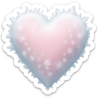 Frozen pale pink heart with snow on top sticker