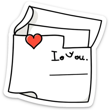 i love you note sticker