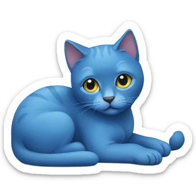 blue cat sticker