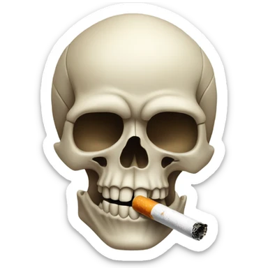 skull with cicarette sticker