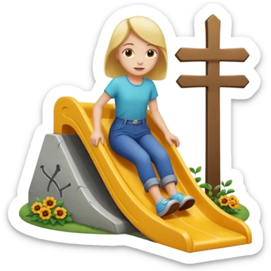 Kaydiraktan mezara giden cocuk ( kiz) sticker