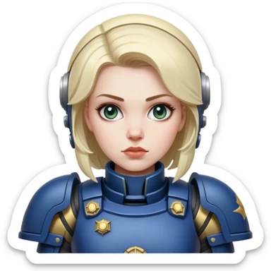 woman space marine curiosity sticker