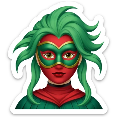 masked person venice volto woman green hair sticker