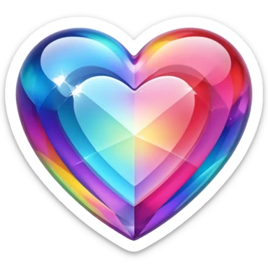 colorful crystal heart sticker