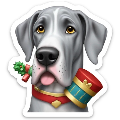 Merle grey Great Dane with a nutcracker  sticker