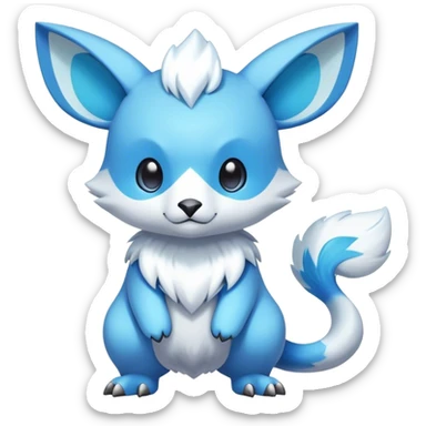 Cute cool colorful fantasy animal hybrid Fakemon full body sticker
