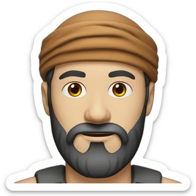 white man wearing turban dark brown beard sticker