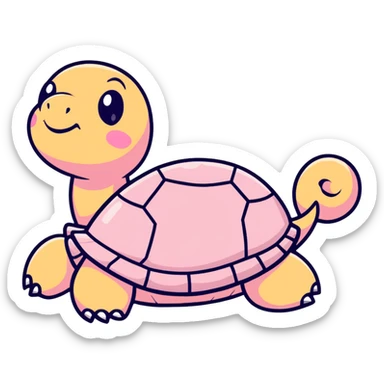light pink turtle, cute, adorable, looks like a stuffed animal with no details in skin sticker