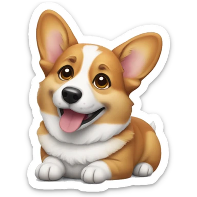 Corgi sitting and smiling sticker