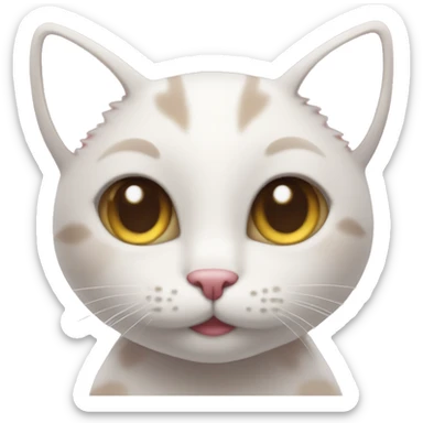 cat with baby pink heart eyes smiling  sticker