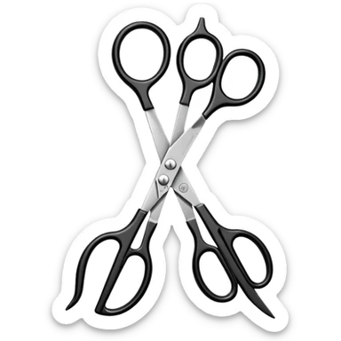 Black hairdressers scissors  sticker