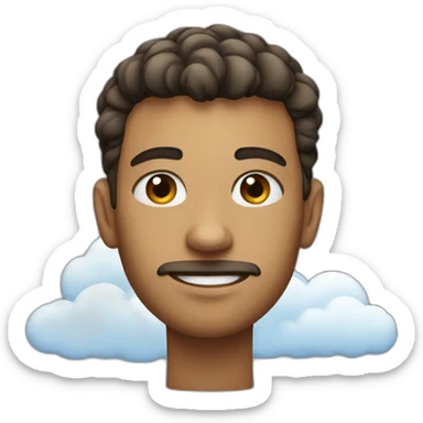 A young Man with stubble and a cloud in front of his face sticker