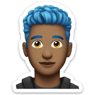 Tyler Blevins low taper fade blue hair sticker