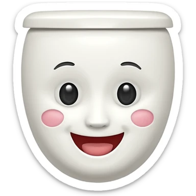 toilet with a face sticker