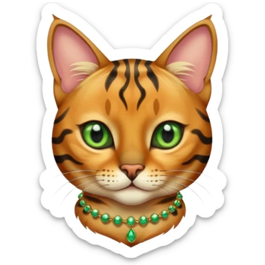 cute Bengal cat with jewellery  sticker
