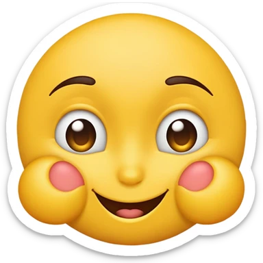 Yellow emoji kissy face with squinted eyes and one eyebrow raised sticker