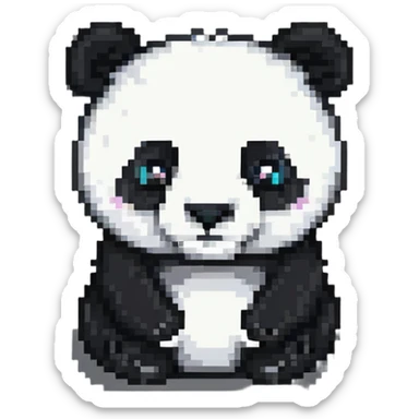 minecraft panda, blocky, pixelated sticker