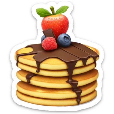 Pancake with chocolate and fruit  sticker
