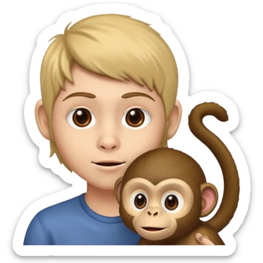 Flushed Face & Monkey  sticker