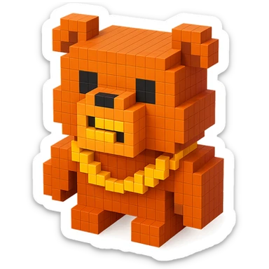 Russian grizzly bear with a rapper chain and a gold grill sticker