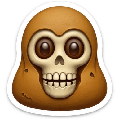 (( poop emoji))with  tiny skeletons inside sticker