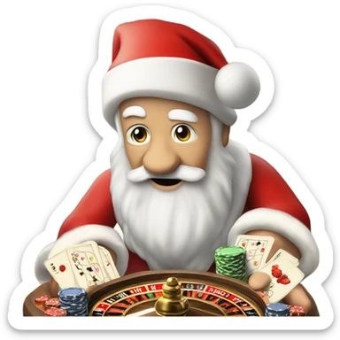 father christmas gambling poke sticker