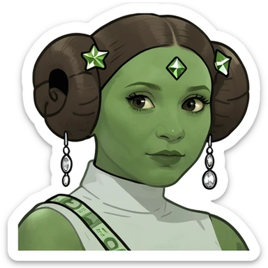 Princess Leia wearing cash and diamonds sticker