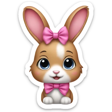 Cute bunny with bow sticker