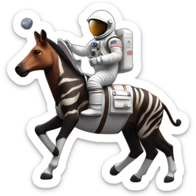 An Astronaut Riding A Okapi sticker