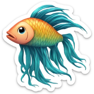 Fish with dreads sticker